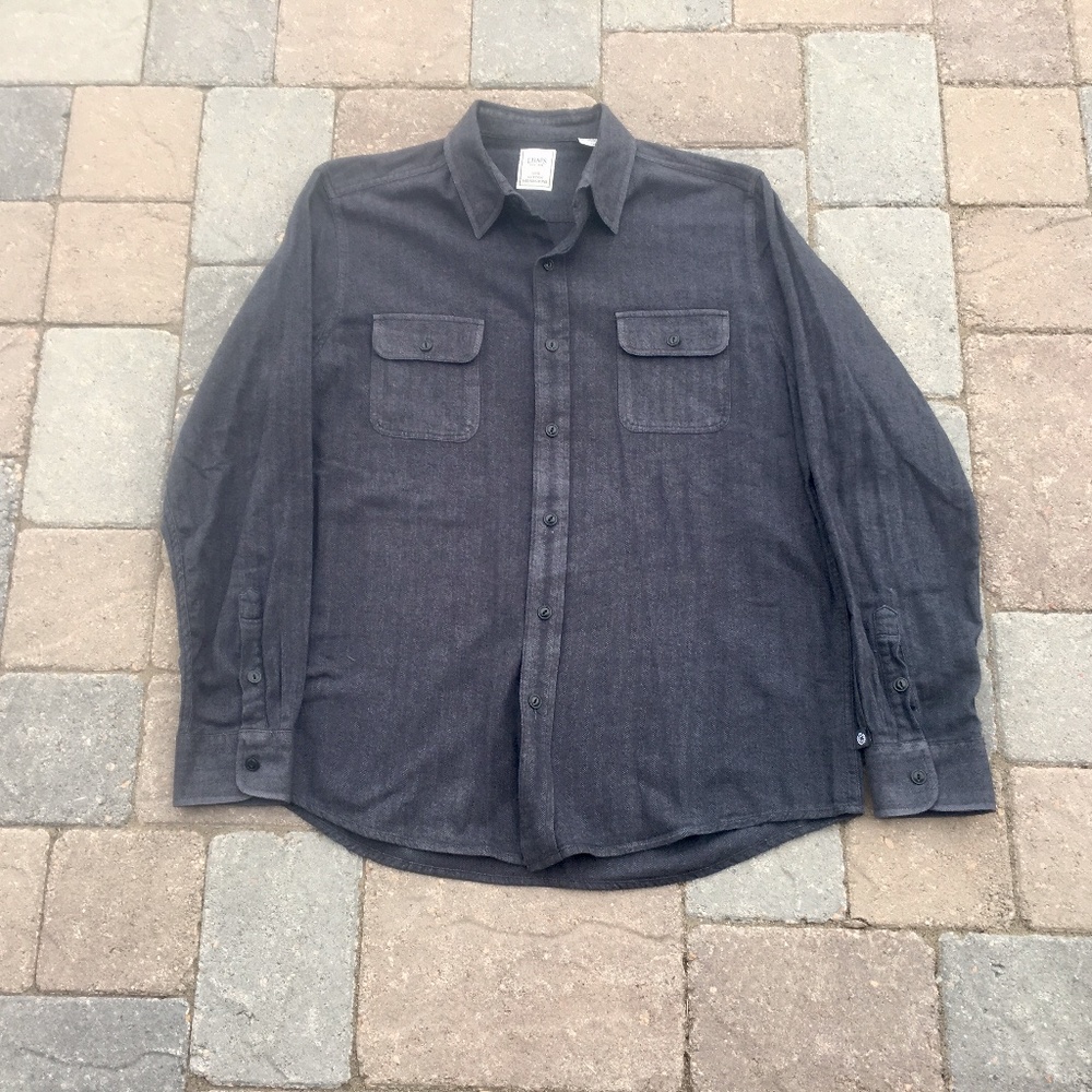 Chaps Mens Herringbone Shirt Size Large